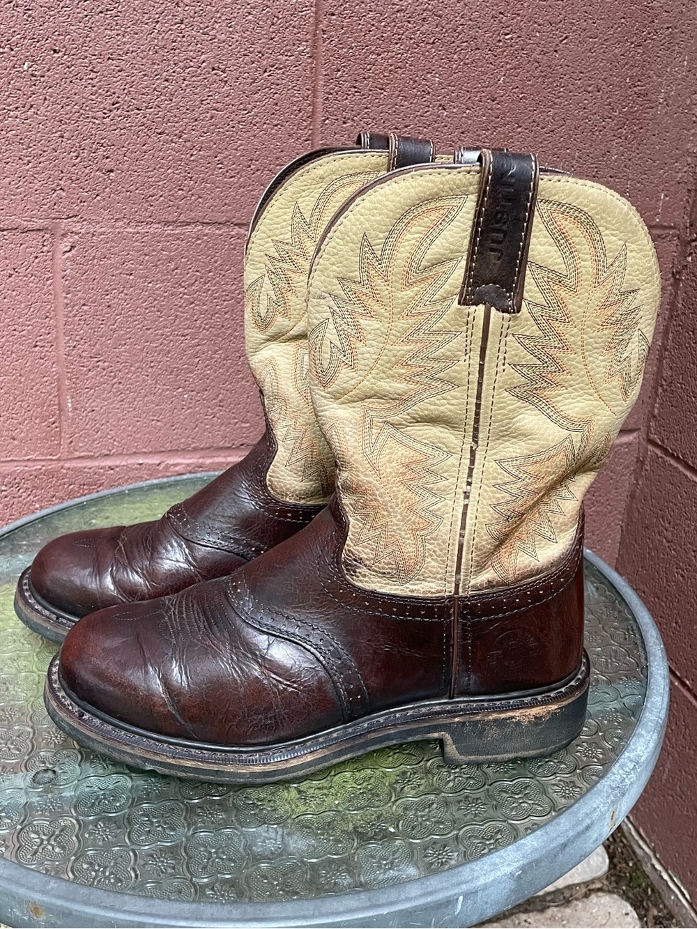 Justin Work Western Boots size 9 D